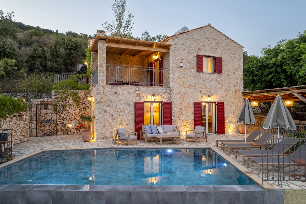 Villa Zoe - Luxury stone villa in Old Skala Kefalonia offering tranquil hillside retreat